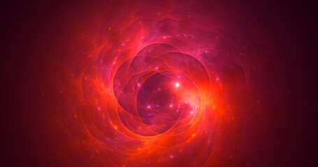 3D rendering abstract red fractal light background
