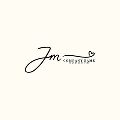 JM initials signature logo. Handwriting logo vector templates. Hand drawn Calligraphy lettering Vector illustration.