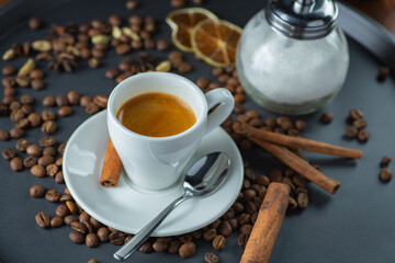 how to make latte art by barista focus in milk and coffee in vintage color