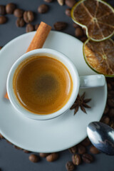 how to make latte art by barista focus in milk and coffee in vintage color