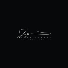 JP initials signature logo. Handwriting logo vector templates. Hand drawn Calligraphy lettering Vector illustration.