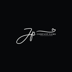 JP initials signature logo. Handwriting logo vector templates. Hand drawn Calligraphy lettering Vector illustration.