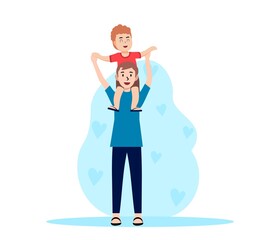 Happy Fathers Day flat illustration