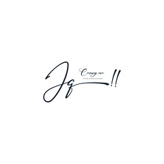 JQ initials signature logo. Handwriting logo vector templates. Hand drawn Calligraphy lettering Vector illustration.