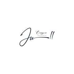 JU initials signature logo. Handwriting logo vector templates. Hand drawn Calligraphy lettering Vector illustration.