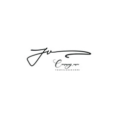 JV initials signature logo. Handwriting logo vector templates. Hand drawn Calligraphy lettering Vector illustration.