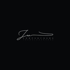 JW initials signature logo. Handwriting logo vector templates. Hand drawn Calligraphy lettering Vector illustration.