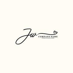 JW initials signature logo. Handwriting logo vector templates. Hand drawn Calligraphy lettering Vector illustration.