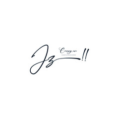 JZ initials signature logo. Handwriting logo vector templates. Hand drawn Calligraphy lettering Vector illustration.