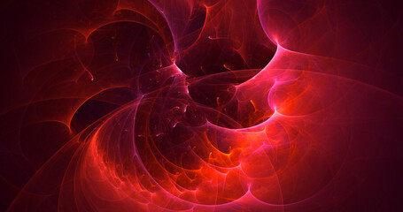 3D rendering abstract red fractal light background