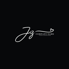 JZ initials signature logo. Handwriting logo vector templates. Hand drawn Calligraphy lettering Vector illustration.