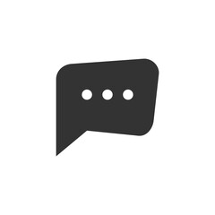 Speech bubble and dialog balloon filled style vector icon. Isolated chat sign on white background