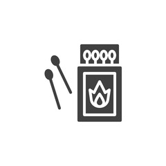 Open matchbox with matchsticks vector icon. filled flat sign for mobile concept and web design. Matches and Matchbox glyph icon. Symbol, logo illustration. Vector graphics