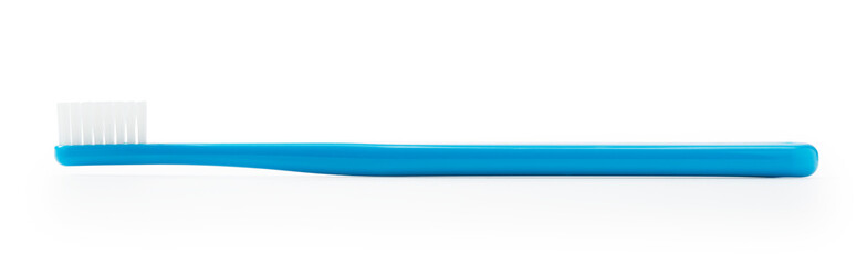 Blue toothbrush on a white background