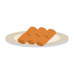 spring rolls in plate