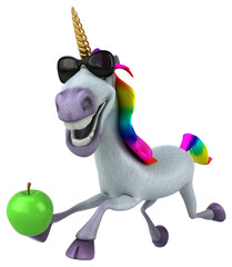Fun unicorn - 3D Illustration
