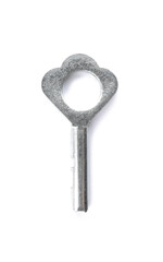 Old key on white background