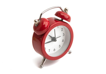 red alarm clock isolated