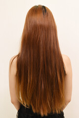 Naklejka premium Portrait of a woman with a beautiful long hair