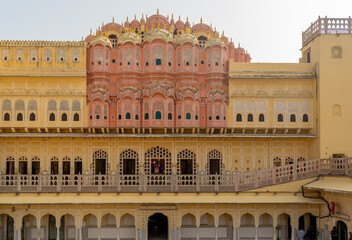 Fototapeta premium Jaipur, Rajasthan, India; Feb, 2020 : gate to the inner courtyard of the Hawa Mahal, Jaipur, Rajasthan, India