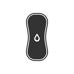 One drop hygiene pad icon isolated on white background. Sanitary napkin symbol modern simple vector icon for website design, mobile app, ui. Vector Illustration