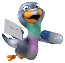 Fun pigeon - 3D Illustration
