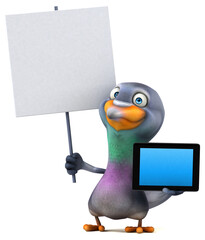 Fun pigeon - 3D Illustration