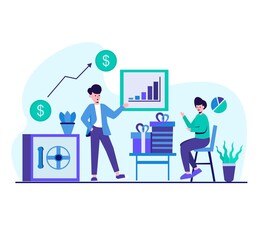 digital marketing in flat design 