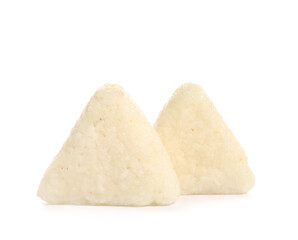 Traditional Japanese onigiri on white background