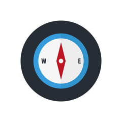 Summer camp icon compass. Vector flat illustration.