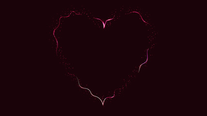 Beautiful purple abstract magical energy electric fiery brilliant luminous festive heart heart with sparks for Valentine's Day, Women's Day, Mother's Day on a purple background. Vector illustration