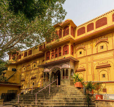 Jaipur, Rajasthan, India; Feb, 2020 : steps of the Govind Dev Ji Temple, Jaipur, Rajasthan, India