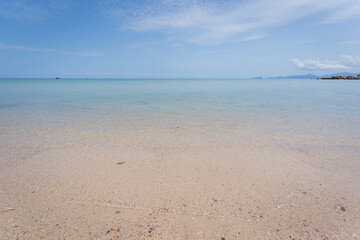 Fototapeta na wymiar The beach in the morning at Bangpor beach Samui island, Thailand