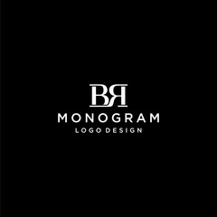 Clean and simple logo design of letter B and R on black background colours - EPS10 - Vector.