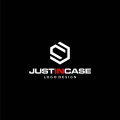 Bold geometric shape logo design of fitness and sports on black background - EPS10 - Vector.