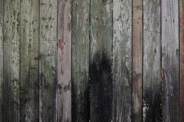 old dark wooden fence for writing text close-up background
