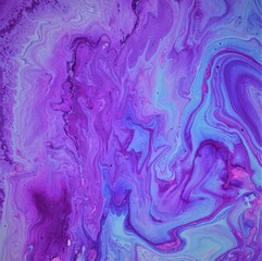 Abstract lilac-blue marble background. Game of colors. Acrylic texture. Wallpaper, mixing, modern...