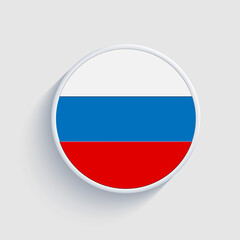 3d russian flag on round vector icon
