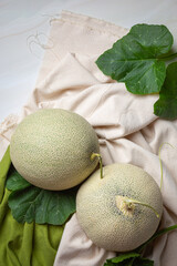 Japanese melon or cantaloupe, cantaloupe, seasonal fruit, health concept.