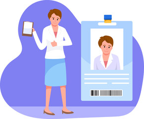 female doctor people. vector flat illustration design