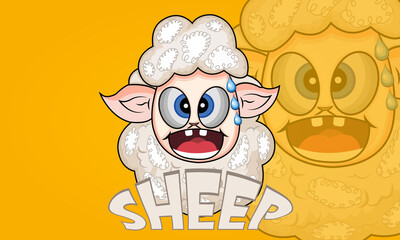 Funny Sheep Cartoon mascot Design. Anyone can use This Design Easily.
