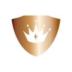 Crown on shield icon eps 10