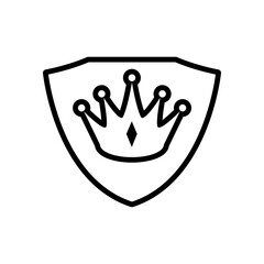 Crown on shield line icon