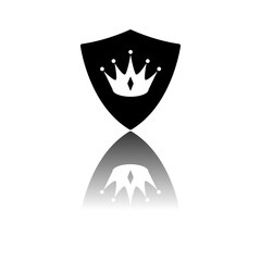 Crown on shield icon eps 10