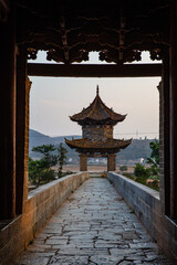 Obraz premium Double Dragon bridge, a historic and traditional Chinese bridge in Yunnan, China.