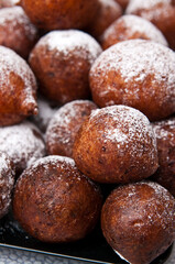Fat Thursday homemade donuts on a plate, delicious Polish sweet food