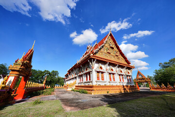 Fototapeta na wymiar Wat Aranyawat a beautiful temple in Chum Phae, Khon Kaen, Thailand