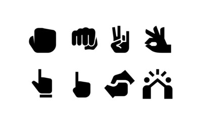 hand gesture vector icon black and white