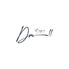 DM initials signature logo. Handwriting logo vector templates. Hand drawn Calligraphy lettering Vector illustration.