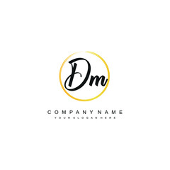 DM initials signature logo. Handwriting logo vector templates. Hand drawn Calligraphy lettering Vector illustration.